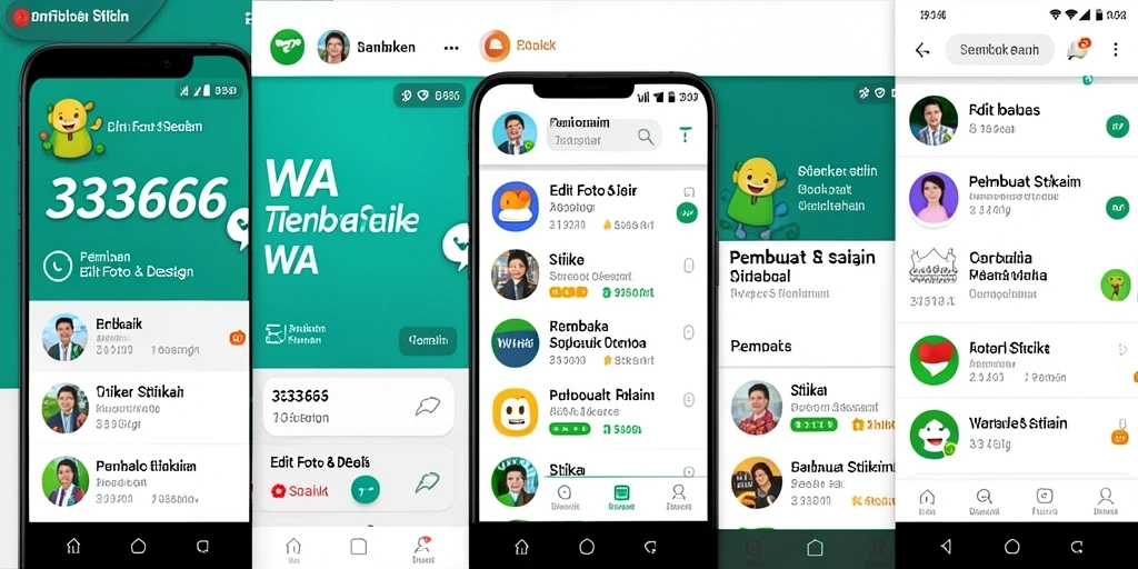 Tampilan utama aplikasi Pembuat Stiker WA dengan berbagai pilihan editing.