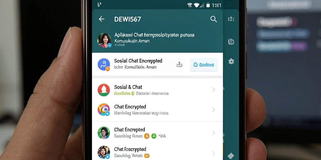 Tampilan antarmuka DEWI567 yang menarik dan fungsional untuk chatting aman.