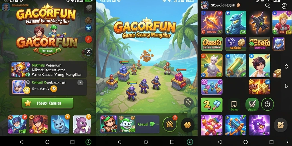 Antarmuka GACORFUN yang colorful dan ramah pengguna.