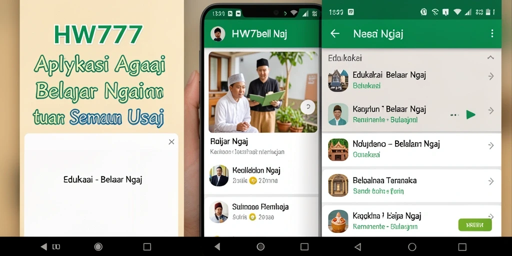Antarmuka HW777 yang intuitif dan menarik untuk belajar ngaji.