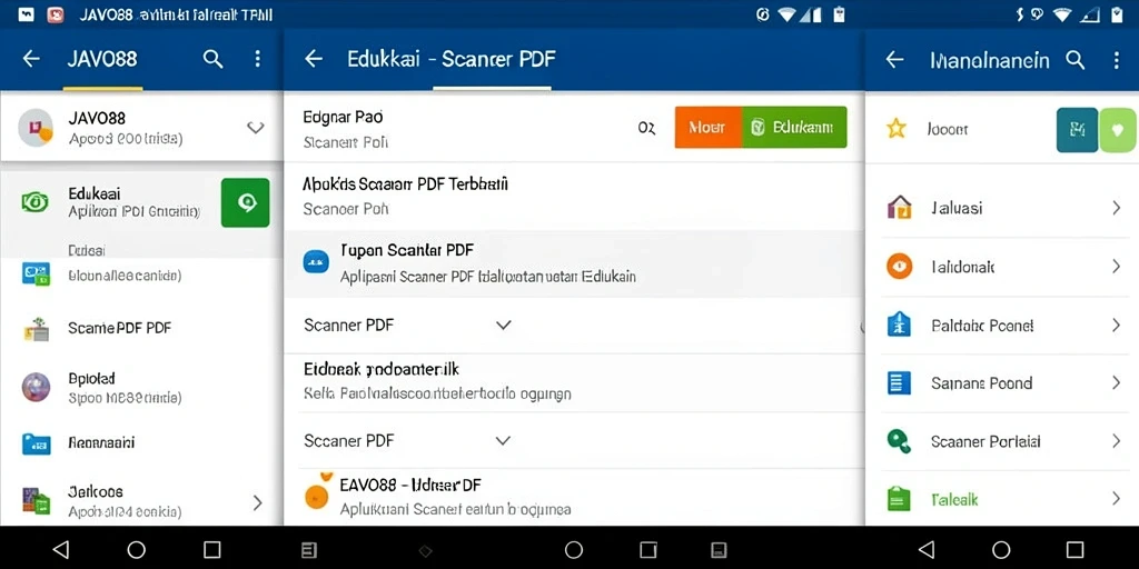 Antarmuka aplikasi JAVO88 yang memudahkan dalam memindai dokumen.