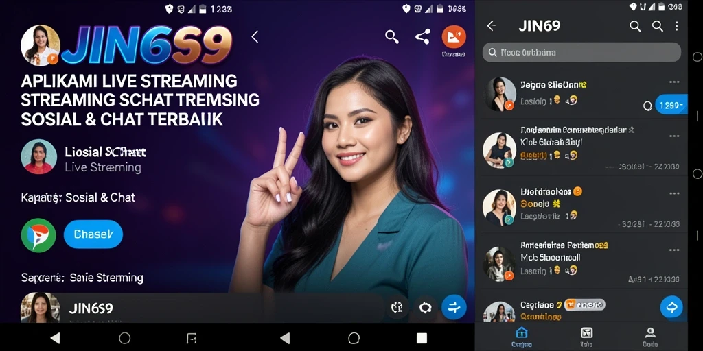 Tampilan menarik dari aplikasi Live Streaming JIN69 yang interaktif.