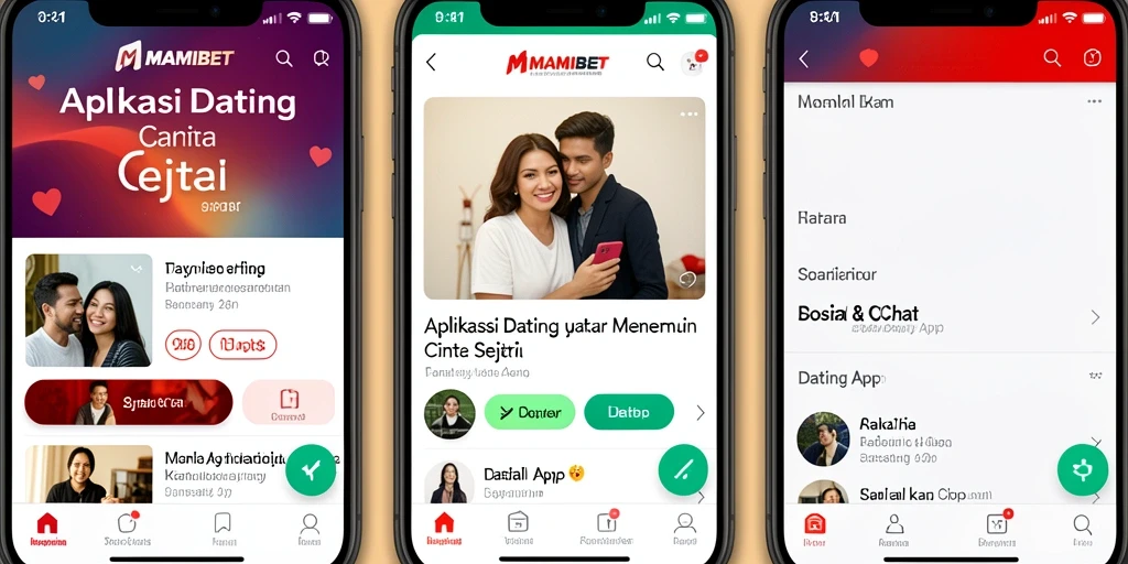 Antarmuka MAMIBET menunjukkan kemudahan penggunaan aplikasi Dating.