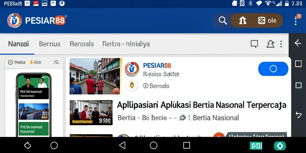 Antarmuka PESIAR88 yang intuitif untuk berita nasional.