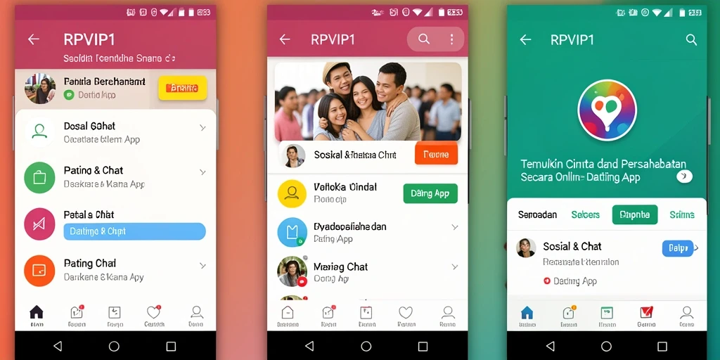 Antarmuka RPVIP1 yang menarik dan fungsional untuk Dating App.