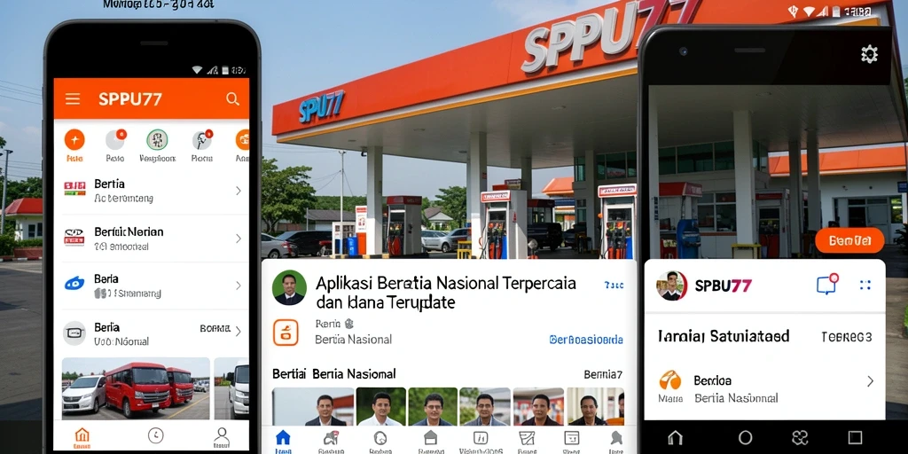 Tampilan antarmuka SPBU77 yang menampilkan berita nasional terkini.