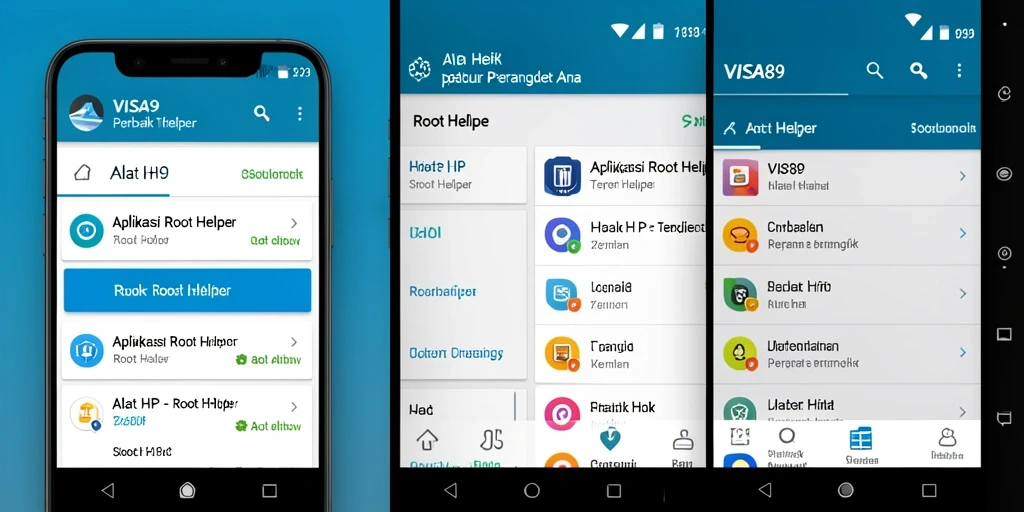 Antarmuka intuitif dari aplikasi Root Helper VISA89.