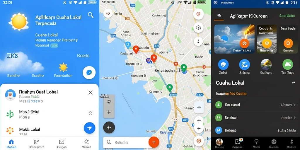 Antarmuka utama ZK6 menampilkan data cuaca lokal yang akurat.