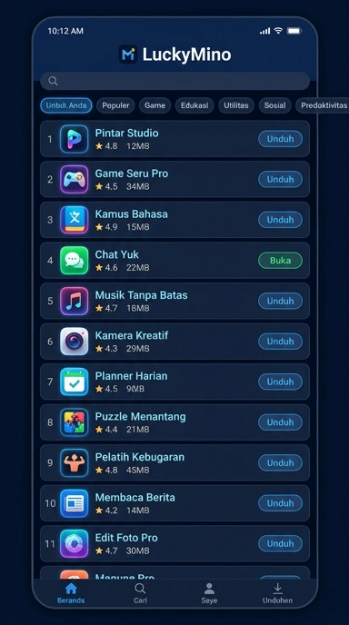 Aplikasi Populer & Kanal Uji – Temukan di luckymino
