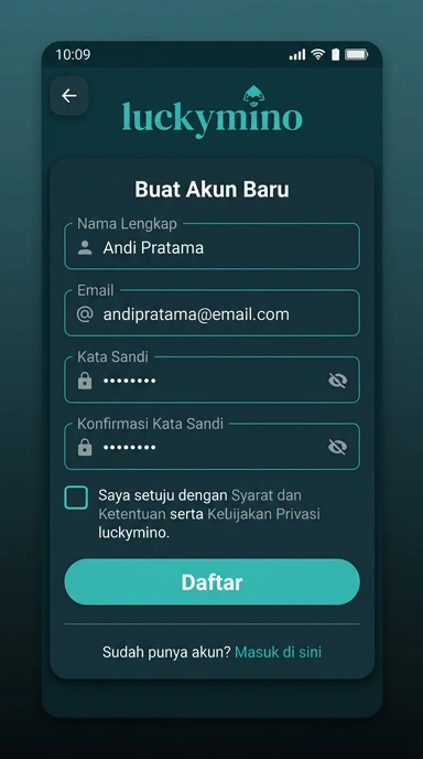 Panduan Registrasi Akun Baru luckymino untuk Pengguna Android